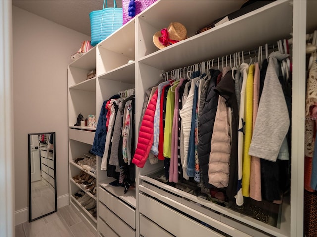 view of walk in closet