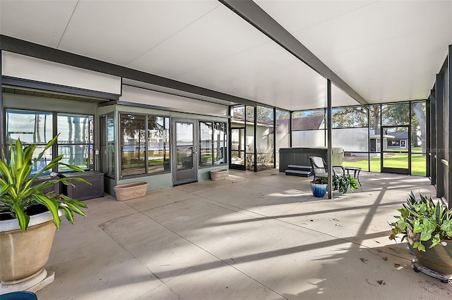 view of unfurnished sunroom