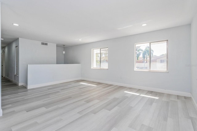 empty room featuring light wood-type flooring