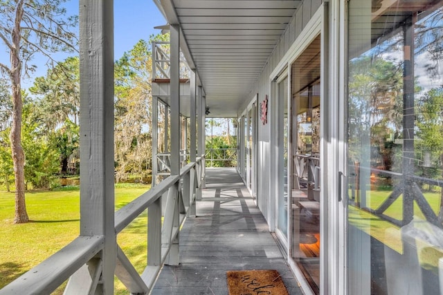 view of unfurnished sunroom