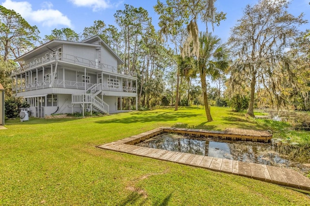 view of yard featuring a deck