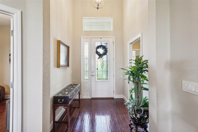 entrance foyer with dark hardwood / wood-style floors