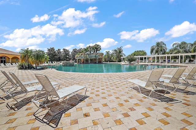 view of pool with a patio area