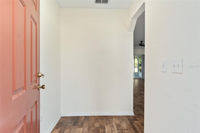 hall featuring dark hardwood / wood-style flooring