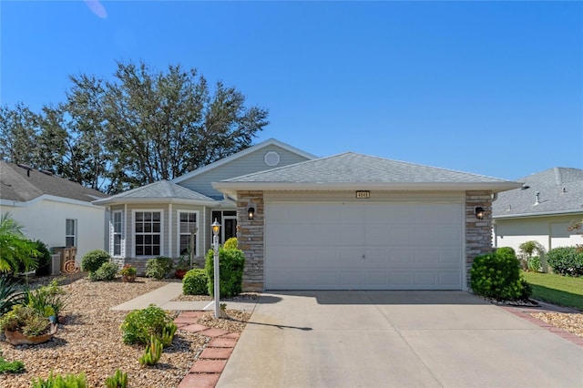 ranch-style home with a garage