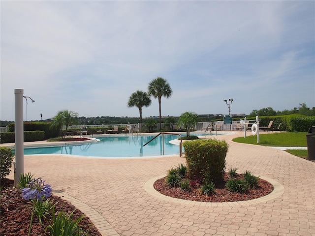 view of pool featuring a patio area