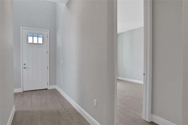 foyer entrance featuring light hardwood / wood-style flooring