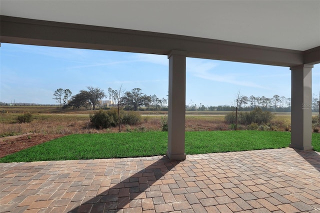 view of patio featuring a rural view