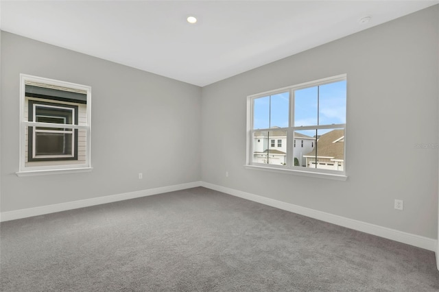 view of carpeted spare room