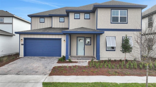 view of front of home featuring a garage