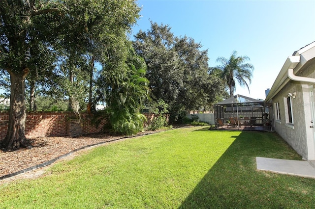 view of yard featuring a gazebo