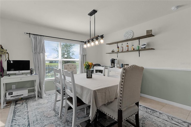 view of tiled dining room