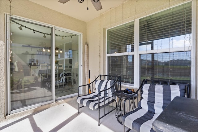 view of patio / terrace with ceiling fan