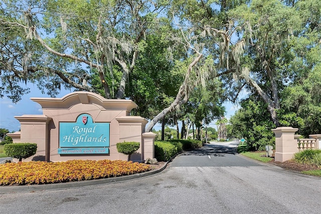 view of community sign