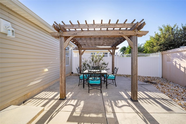 view of patio / terrace featuring a pergola