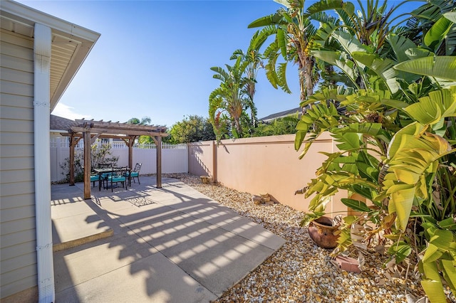 view of patio / terrace featuring a pergola