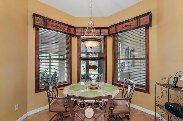 view of tiled dining area