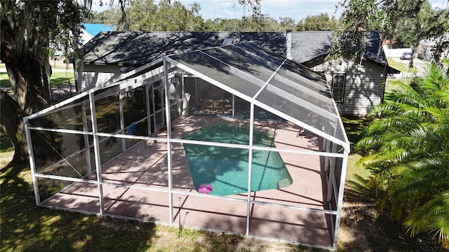 exterior space with a patio and a lanai