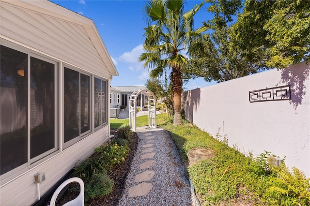 view of yard with fence