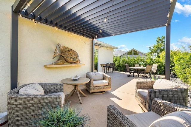 view of patio featuring an outdoor hangout area