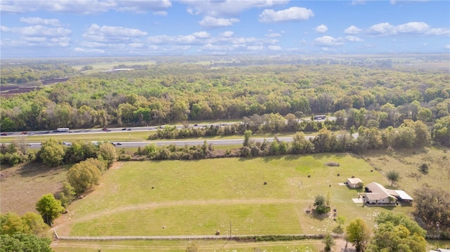 drone / aerial view with a rural view