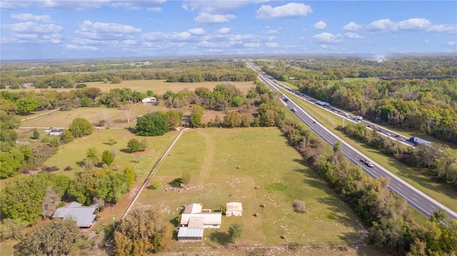 aerial view with a rural view