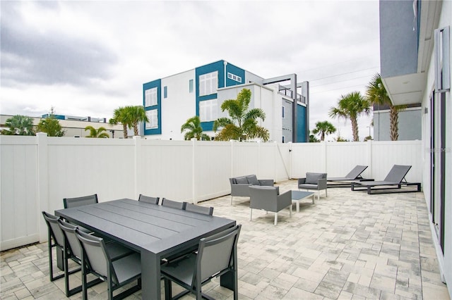 view of patio with an outdoor hangout area