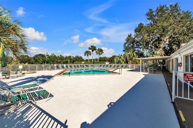 view of pool with a patio