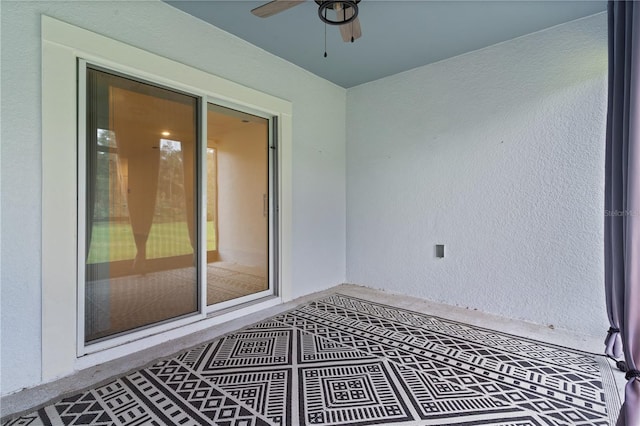 unfurnished room featuring ceiling fan