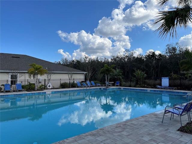 view of pool featuring a patio