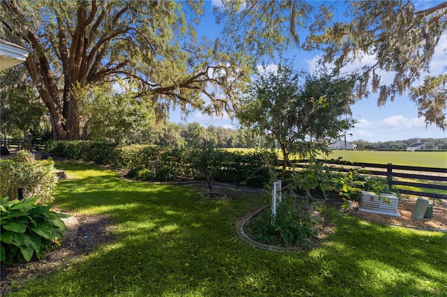 view of yard featuring a rural view