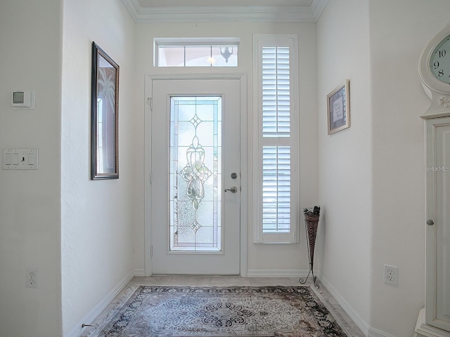 entryway with ornamental molding