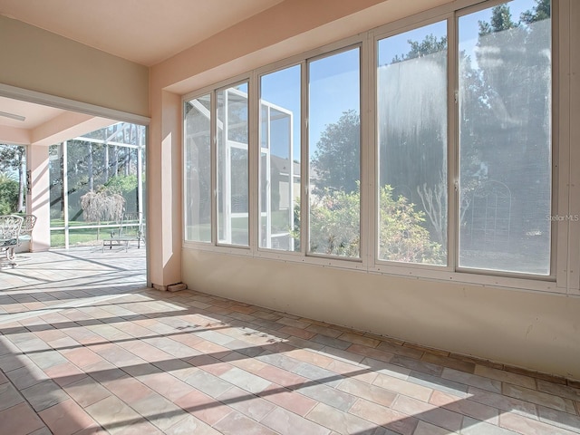 view of unfurnished sunroom