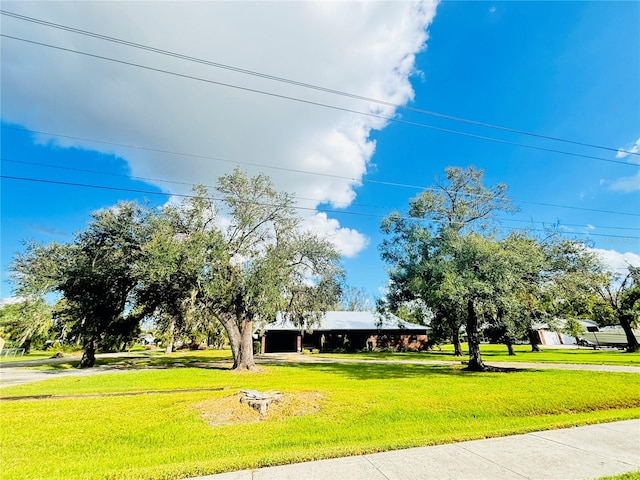 view of property's community with a yard