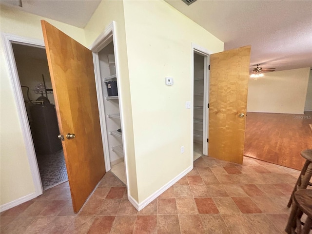 hallway with water heater