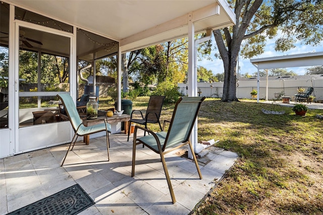 unfurnished sunroom with plenty of natural light