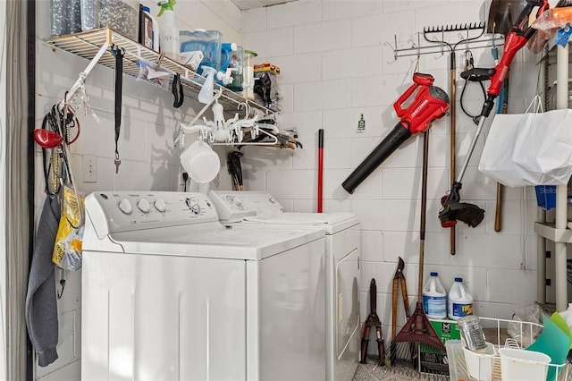 laundry room with washer and dryer