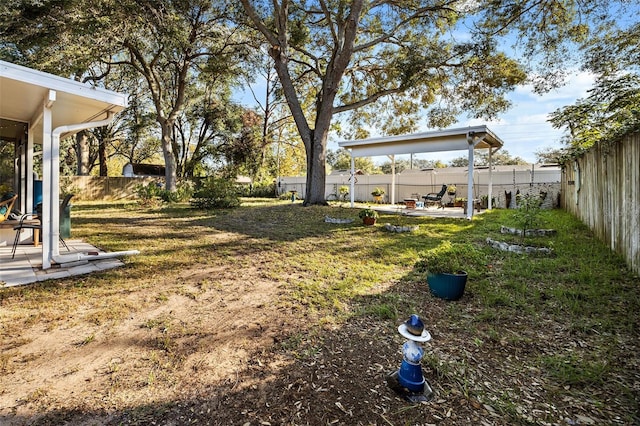 view of yard with a patio