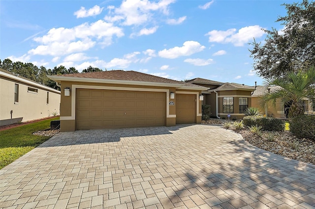 view of front of house with a garage