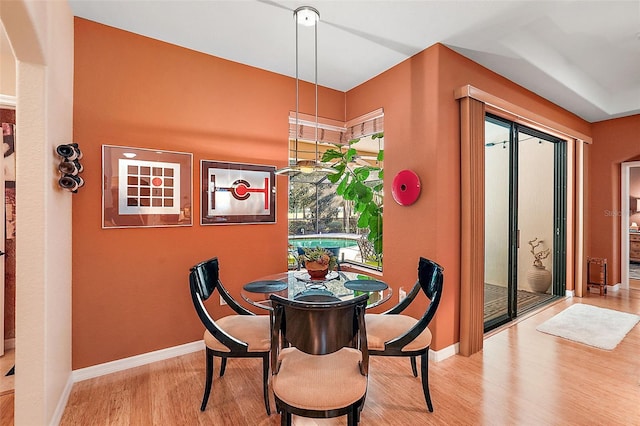 dining area featuring light hardwood / wood-style flooring