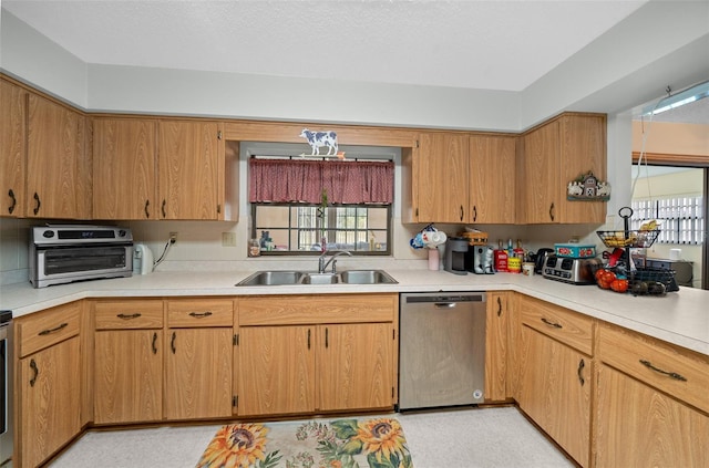 kitchen featuring stainless steel dishwasher and sink