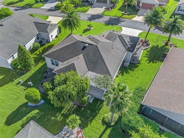 aerial view with a residential view