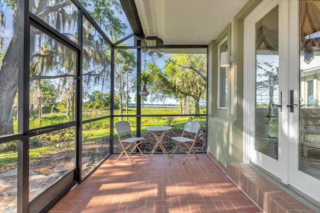 unfurnished sunroom with a wealth of natural light