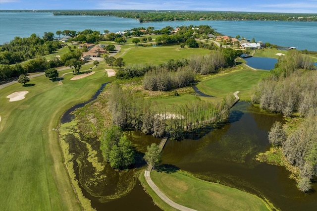 17601 Sawgrass Run, Tavares, FL 32778 - aerial overview of property's location with a nearby body of water and a local golf course