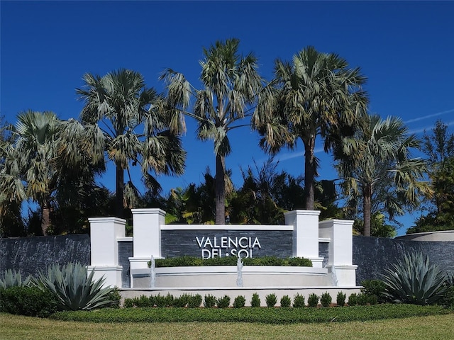 view of community sign