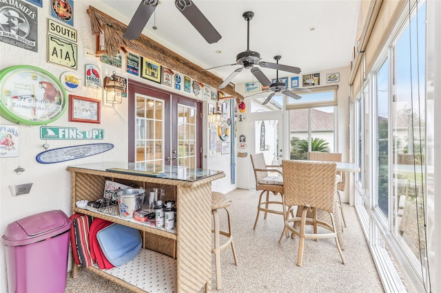 sunroom with french doors