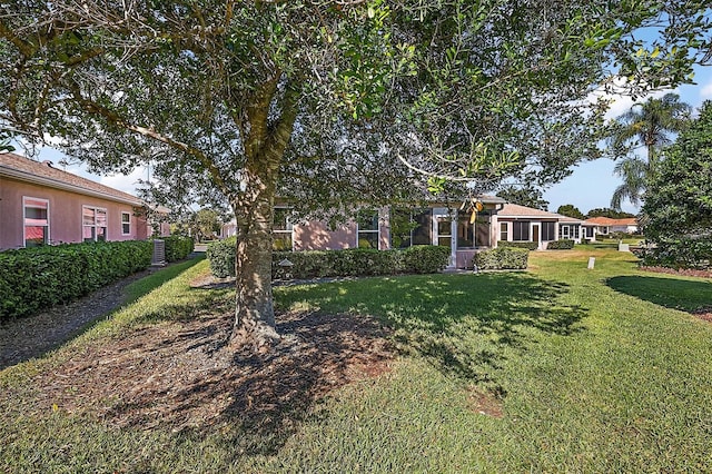 view of front of house with a front lawn