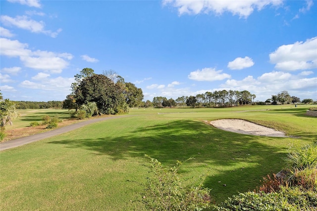 view of property's community with a lawn