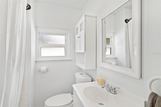 bathroom with toilet and vanity