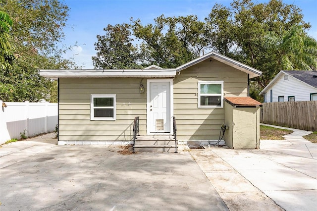 view of front of home with a patio area